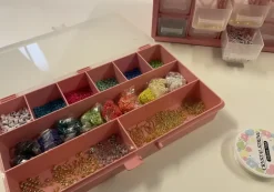 Sorteerdoos met 9 vakken roze