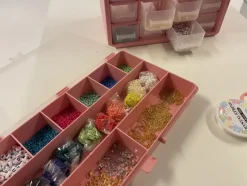 Sorteerdoos met 9 vakken roze