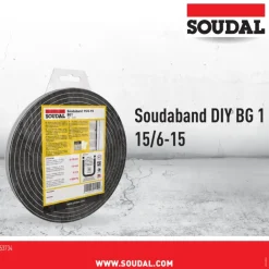 Soudal gecomprimeerde zwelband 6-15mm, 15mm breed en 4,3m lang