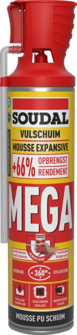 Soudal pur bouwschuim high volume 600 ml