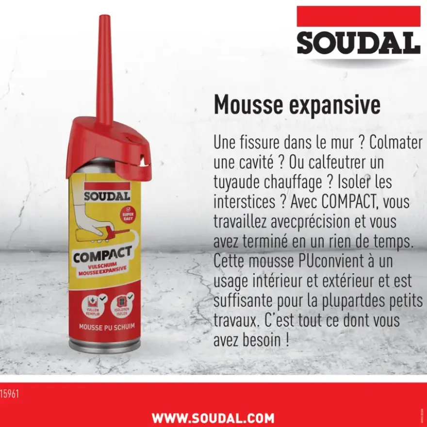Soudal PU-schuim Compact 150 ml