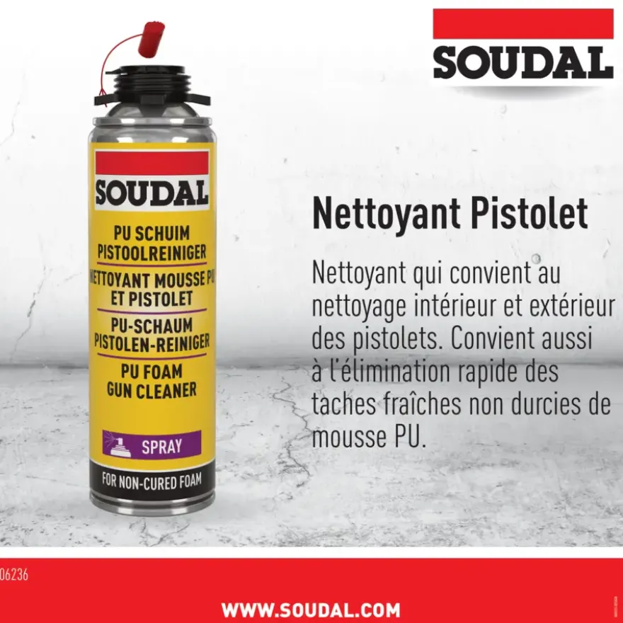 Soudal schuimpistool / PU-schuim reiniger 500 ml