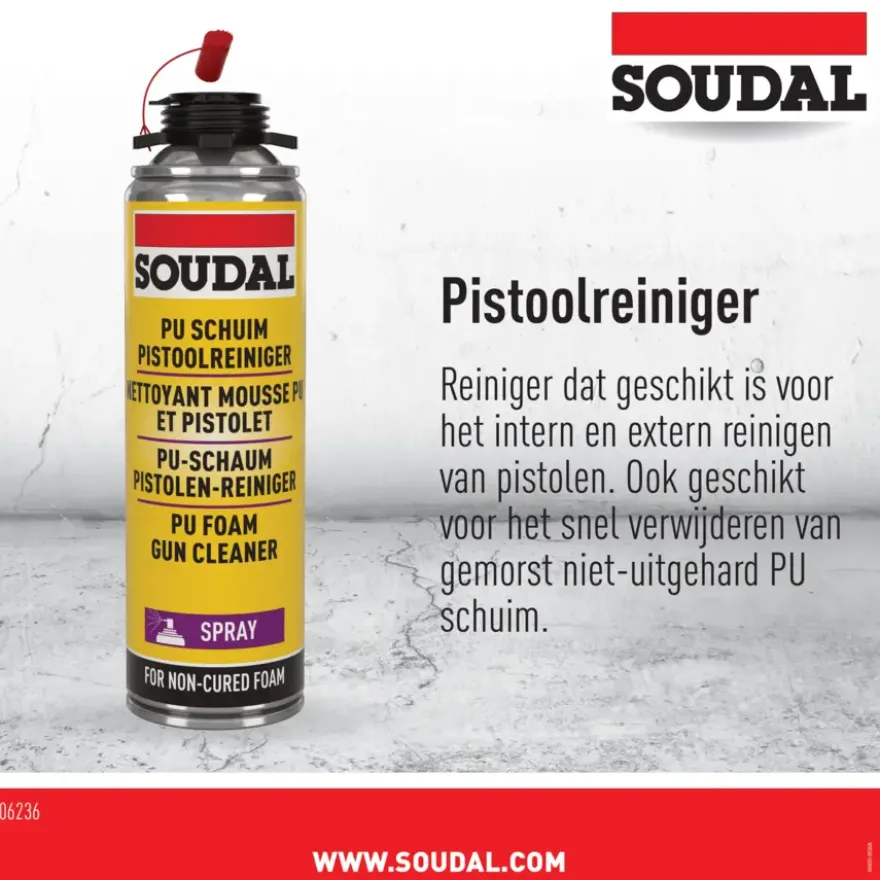 Soudal schuimpistool / PU-schuim reiniger 500 ml