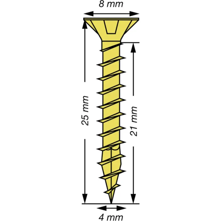 Spax schroef pozi yellox 4x25 mm 200 stuks