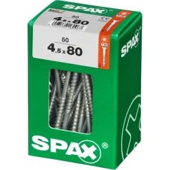 Spax schroef T-Star Plus geel 4,5x80 mm 50 stuks