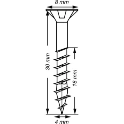 Spax schroef T-Star Plus geel 4x30 mm 50 stuks