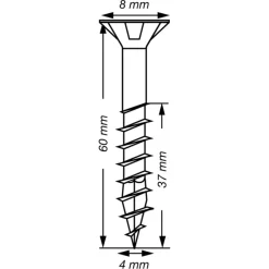 Spax schroef T-Star Plus geel 4x60 mm 300 stuks