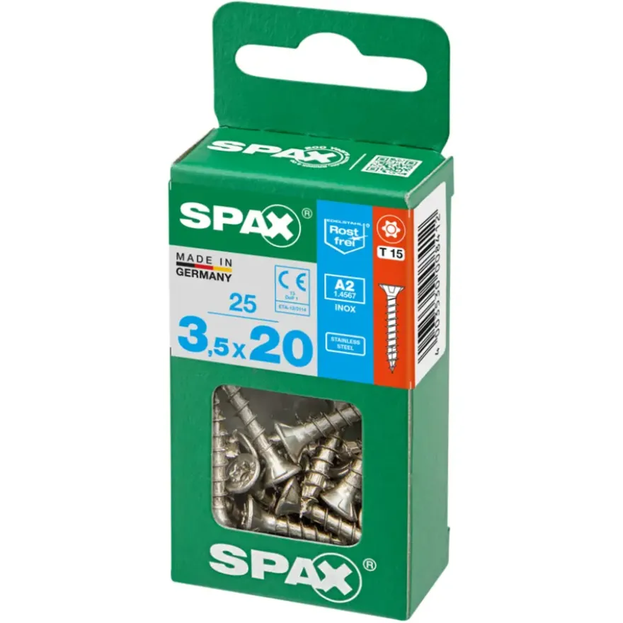 Spax schroef T-Star Plus roestvast 3,5x20 mm 25 stuks