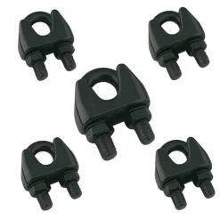 Staaldraad klemset 3mm RVS Zwart 5st