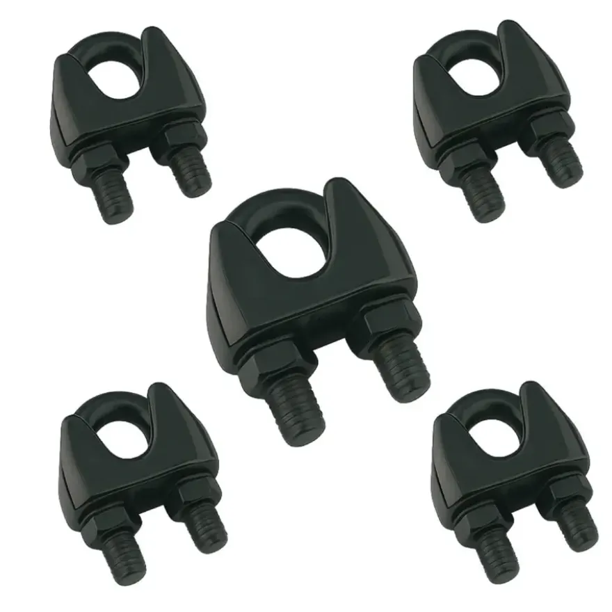 Staaldraad klemset 3mm RVS Zwart 5st