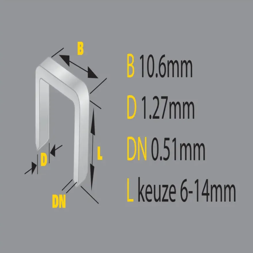 Stanley nieten type g 10.6x10mm 1000st