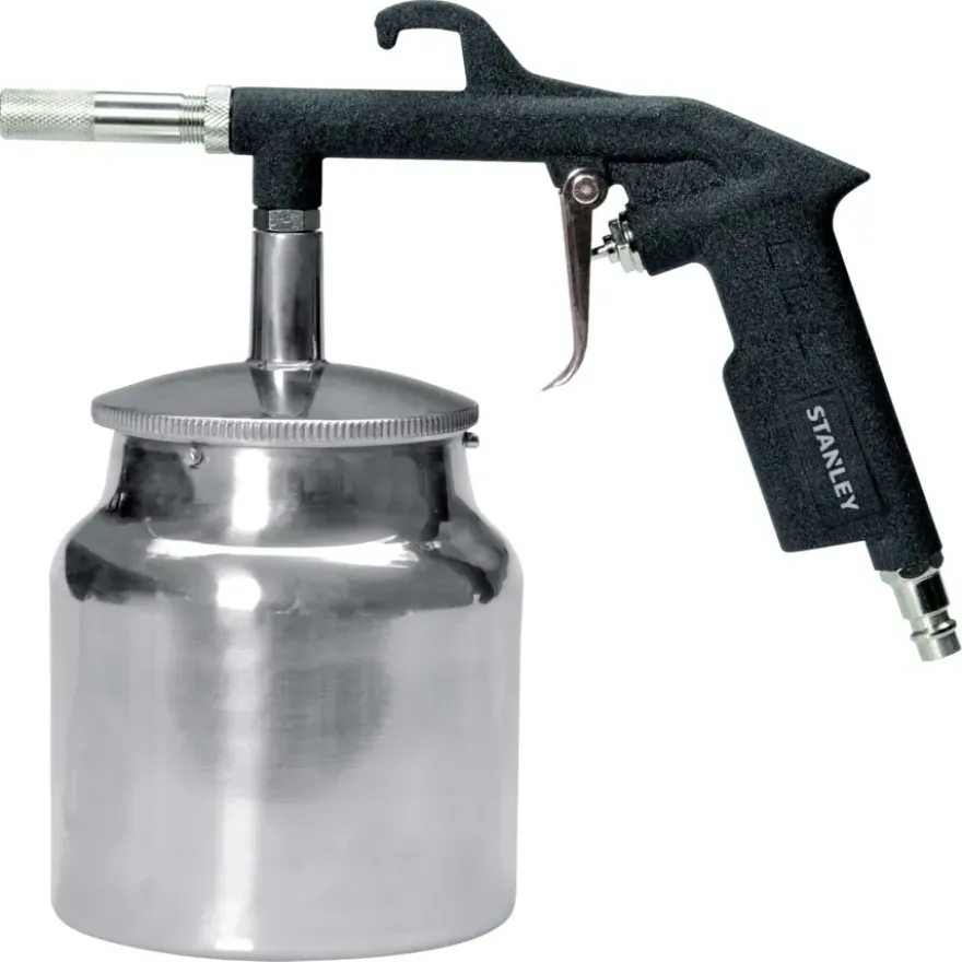 Stanley Zandstraalpistool met beker en snelkoppeling voor compressor