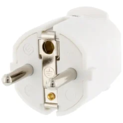 Stekker PVC Randaarde Wit