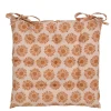 Stoelkussen tuin katoen zon design oranje 40 x 40 x 5 cm
