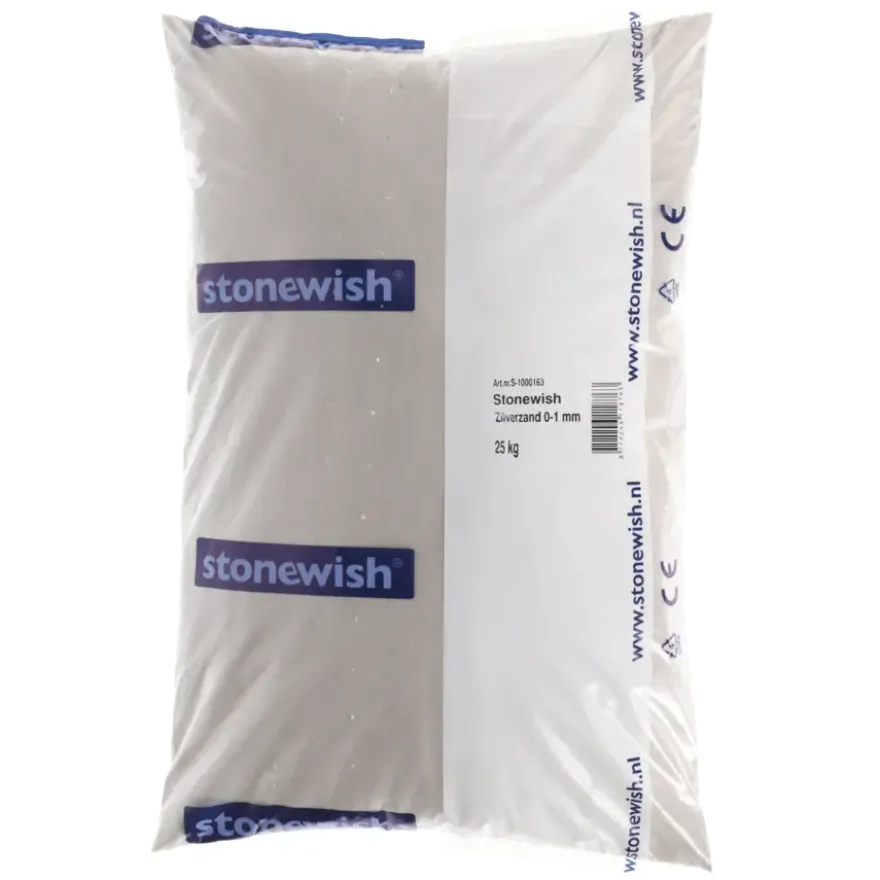Stonewish zilverzand 0-1 mm 25 kg