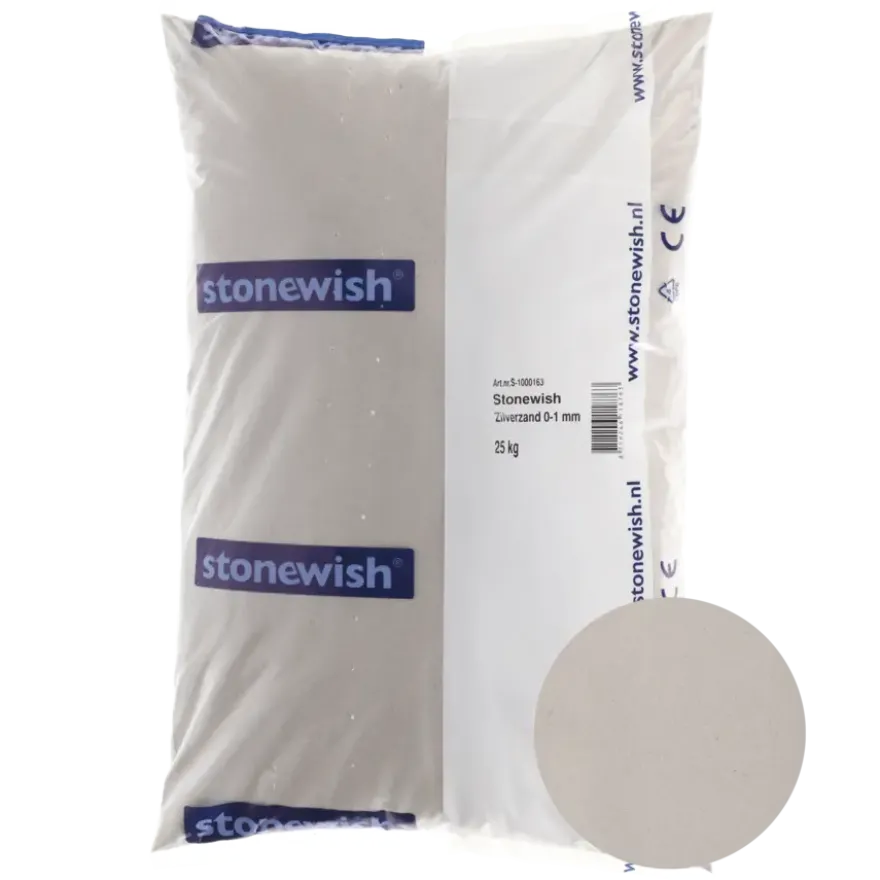 Stonewish zilverzand 0-1 mm 25 kg