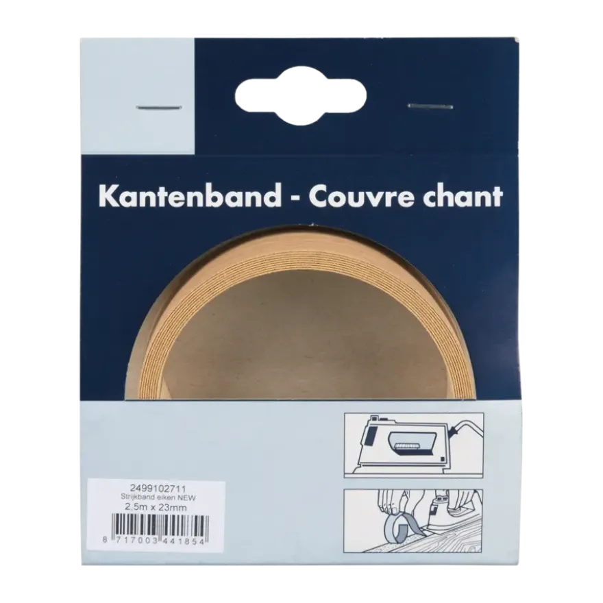 Strijkband licht eiken 23 mm 2,5 m