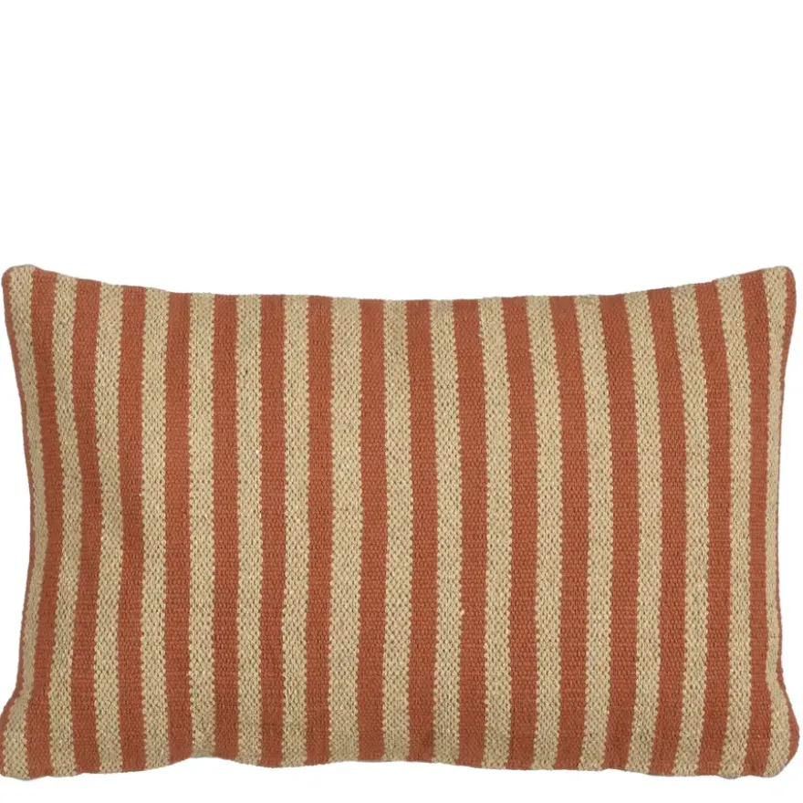 Stripes kussen l.bruin - l55xb35xh10cm