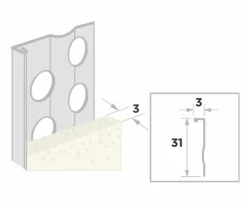 Stucstopprofiel aluzink staal voor 3 mm laagdikte 260 cm
