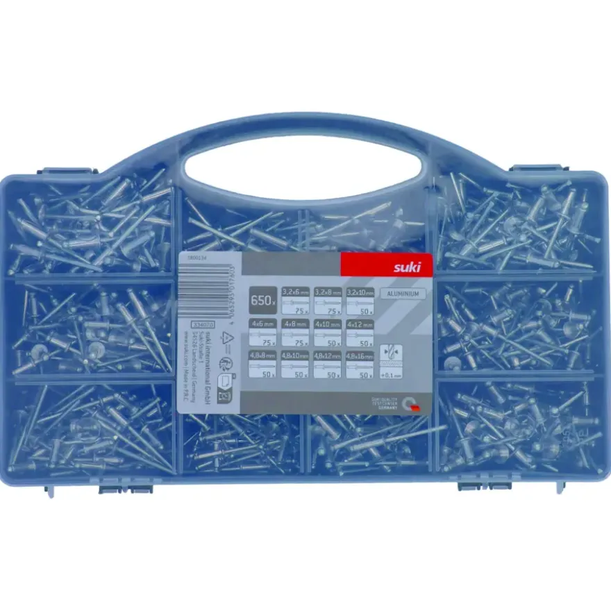Suki popnagel assort 650 dlg in koffer