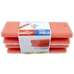 SUPER schuur spons rood met handgreep per (2 verpakt)