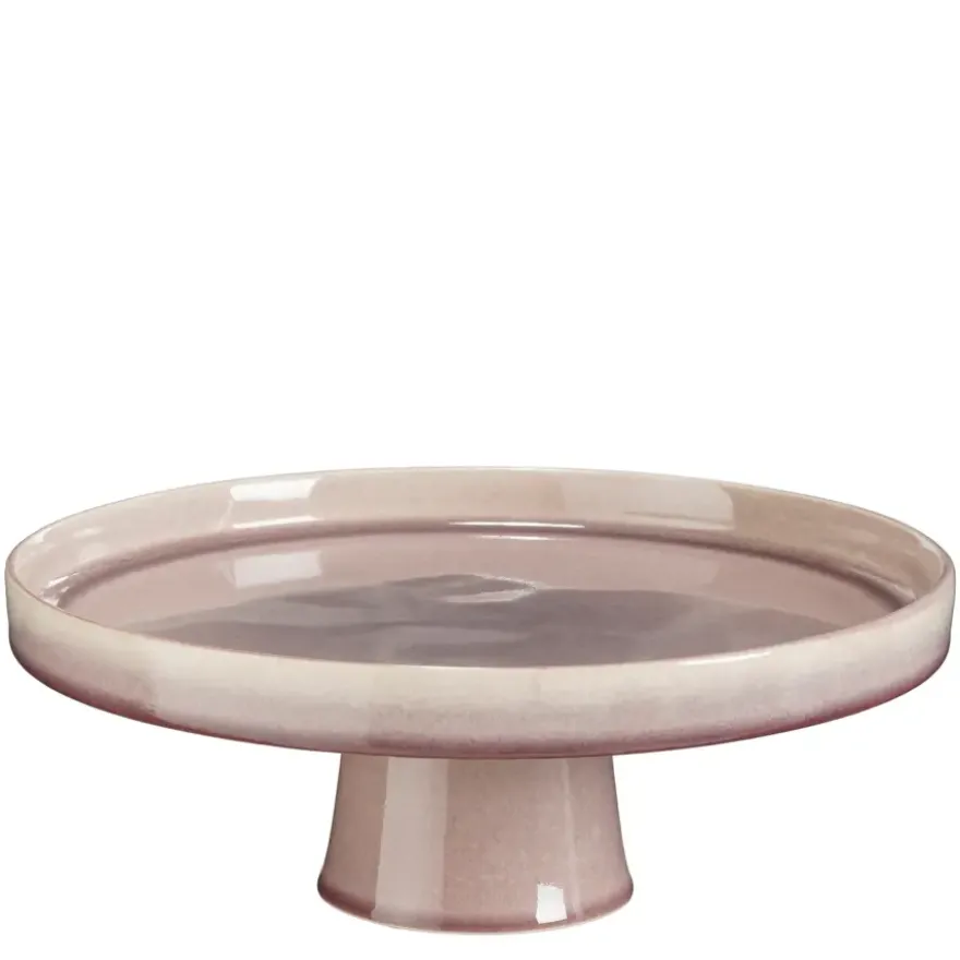 Taartschaal op voet paars - h11xd28cm