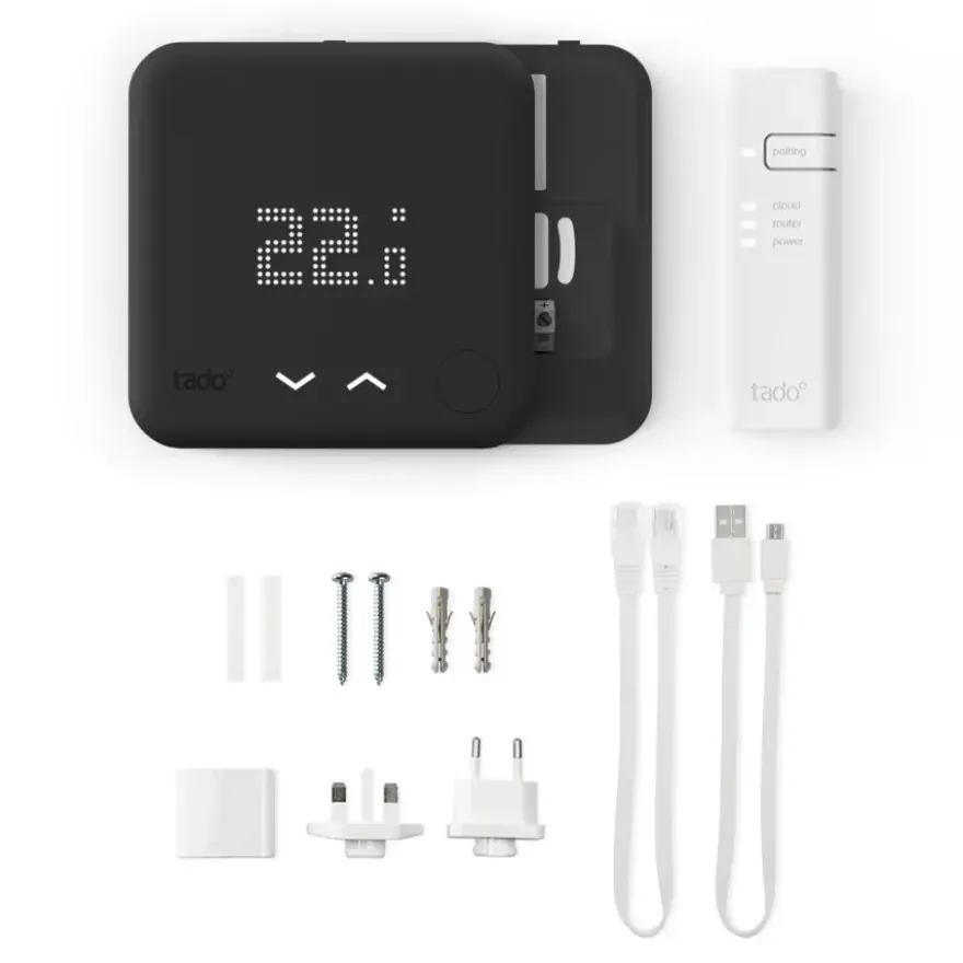 Tado Starters Kit Thermostaat V3+ Bedraad Zwart