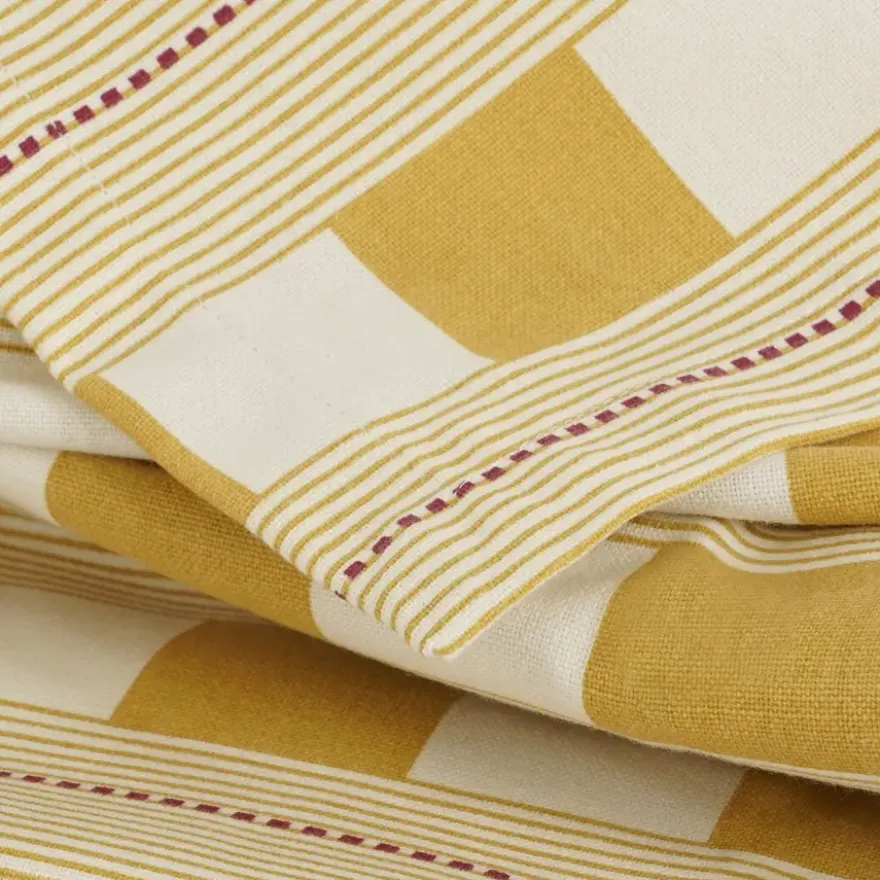 Tafelkleed block oker - l250xb140cm