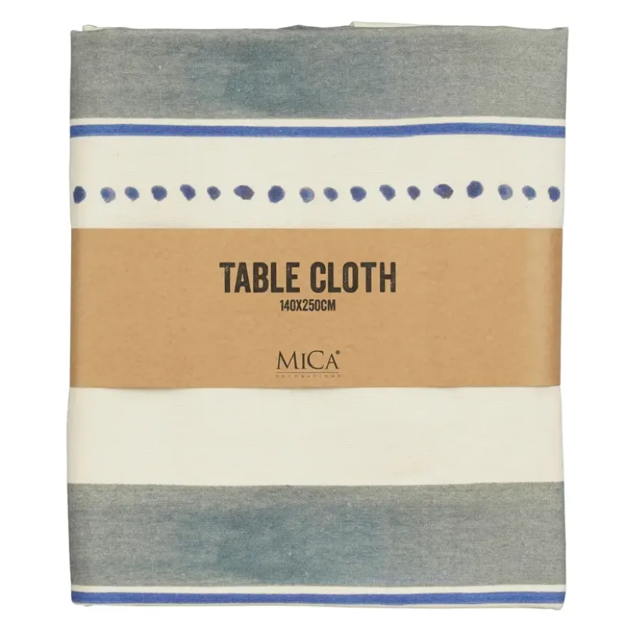 Tafelkleed streep blauw - l250xb140cm