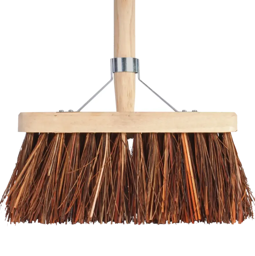 Talen Tools bezem natuurvezel 28 cm met steel 140 cm