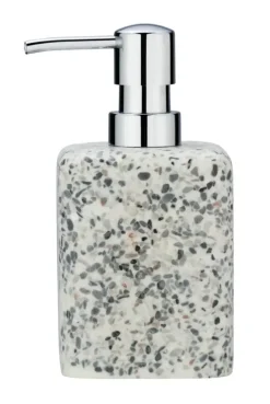 Terrazzo zeepdispenser Polyresin wit/beige/grijs 240 ml