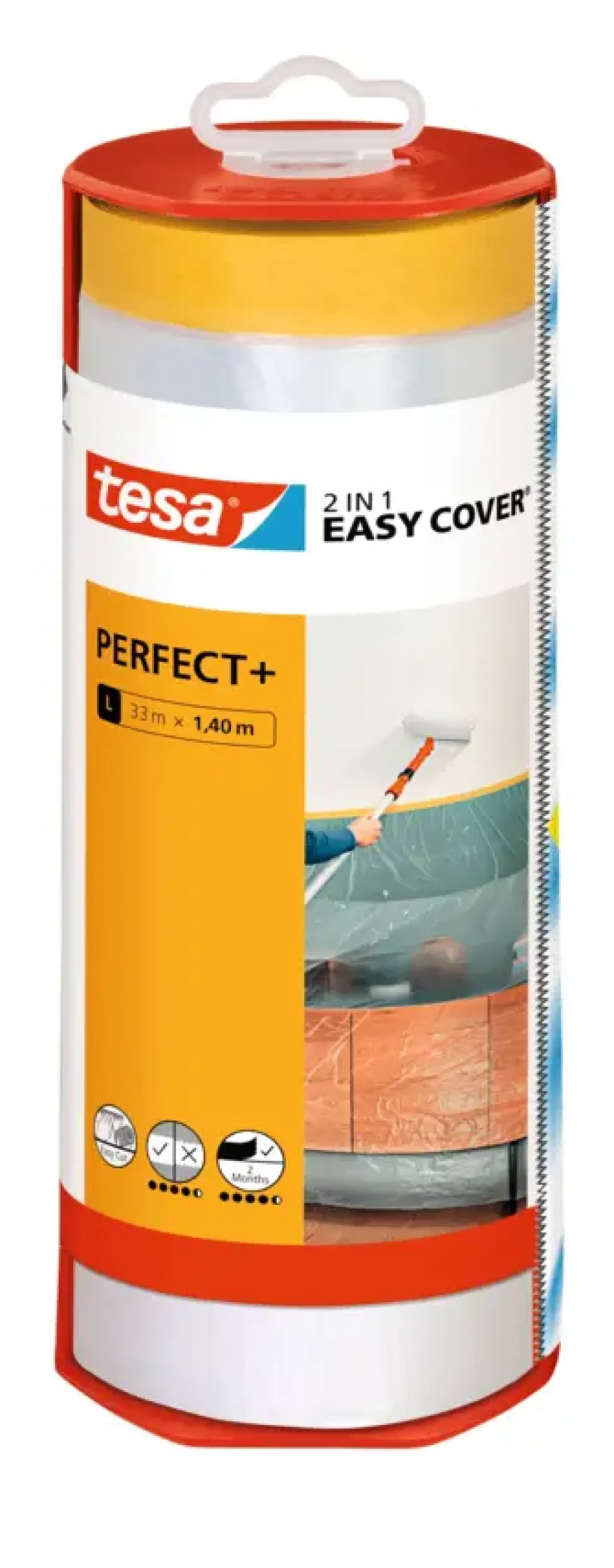Tesa Easy Cover Perfect+ afdekfolie in dispenser 33mx1,4m