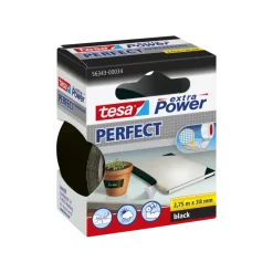 Tesa Extra Power Perfect ducttape zwart 38 mm x 2,75 m