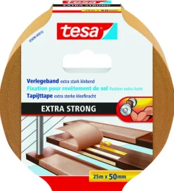 Tesa Extra Sterk tapijttape geel 25 m x 50 m