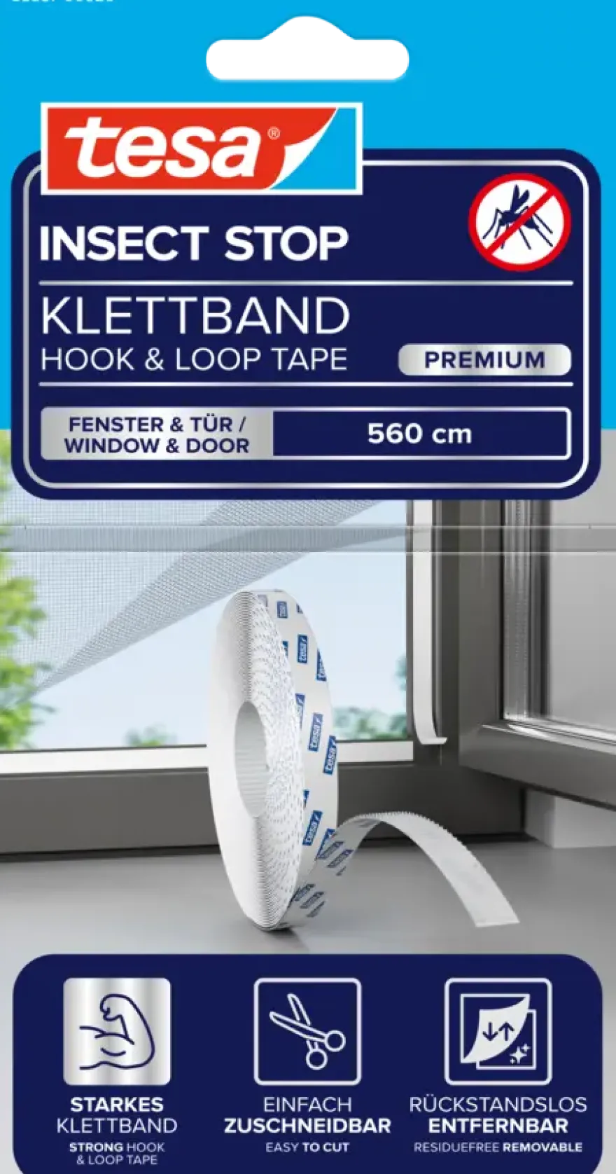tesa Insect Stop klittenband vervangingsrol voor raamhor Comfort 560 cm