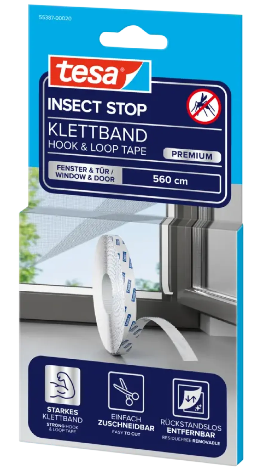 tesa Insect Stop klittenband vervangingsrol voor raamhor Comfort 560 cm