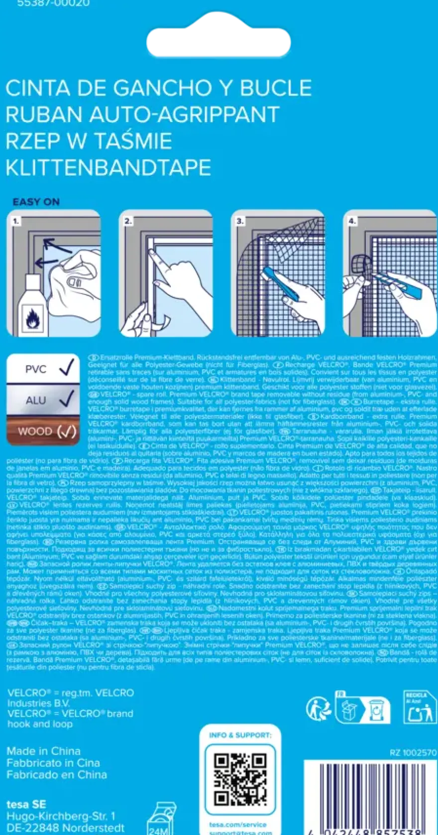 tesa Insect Stop klittenband vervangingsrol voor raamhor Comfort 560 cm