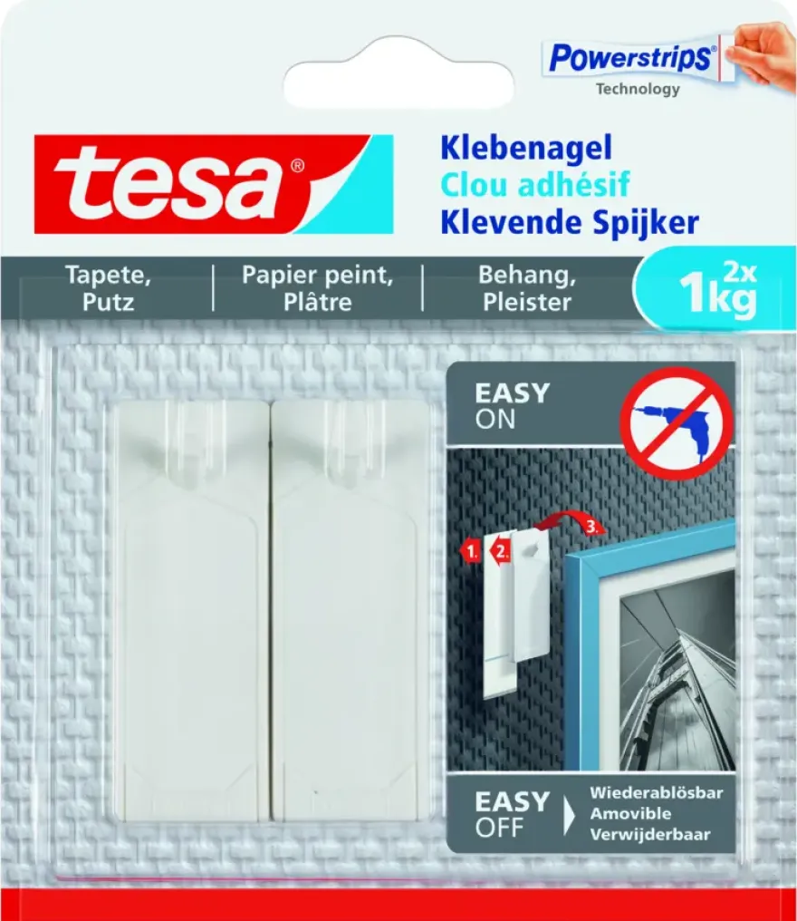 Tesa Klevende Spijker voor Behang & Pleisterwerk