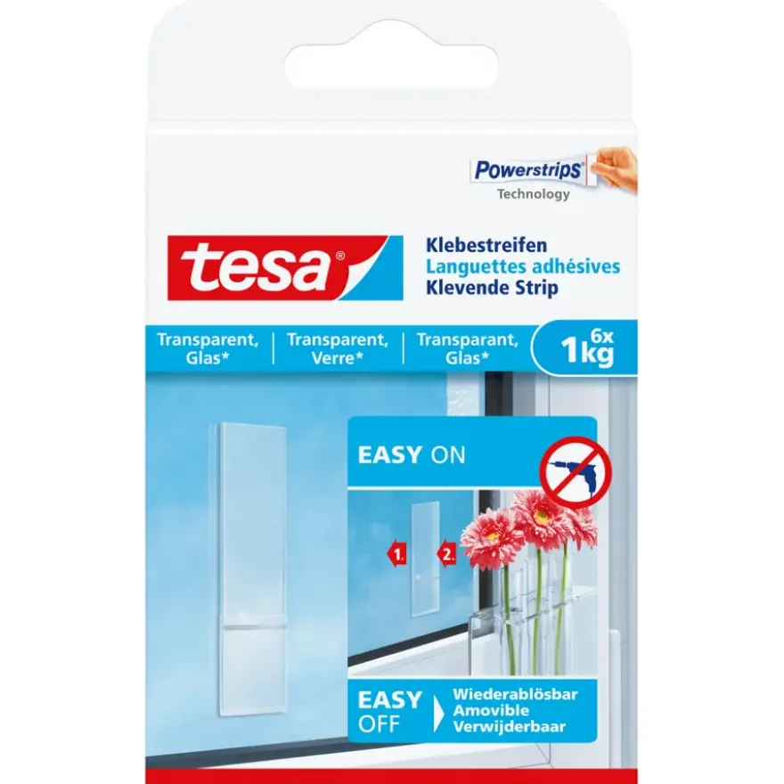 Tesa Klevende Strips voor Transparant & Glas 1 kg