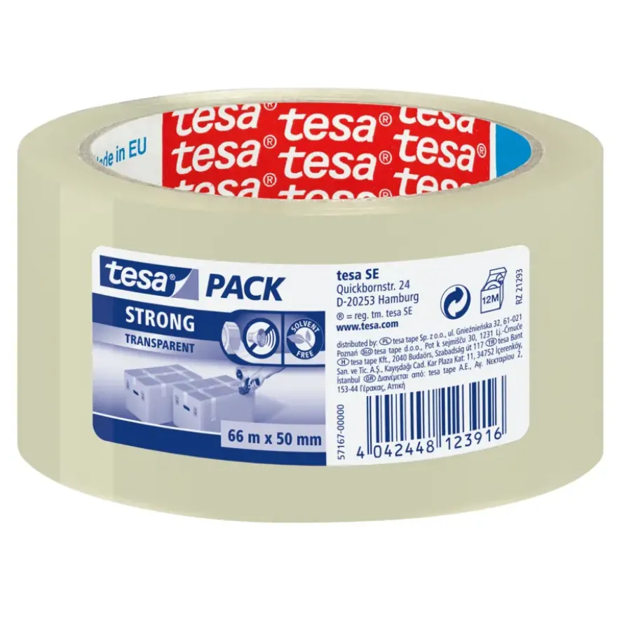 Tesa Pack Strong verpakkingstape transparant 66 m x 50 mm