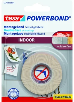 Tesa Powerbond Indoor montagetape wit 19 mm x 1,5 m
