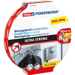 Tesa Powerbond Ultra Strong montagetape wit 5 m x 19 mm