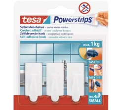 Tesa powerstrip haak trend wit 3 stuks