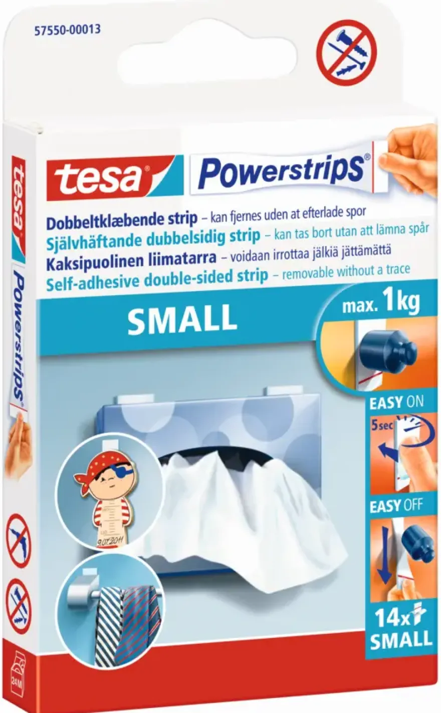 Tesa Powerstrip klein dubbelzijdig plakstrip 14 stuks