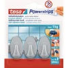 Tesa Powerstrips haak ovaal mat chroom 3 stuks