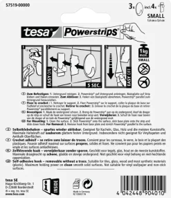 Tesa Powerstrips haak ovaal mat chroom 3 stuks