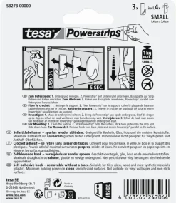 Tesa Powerstrips haken Small rechthoekig - draagkracht tot 1 kg - 3 stuks
