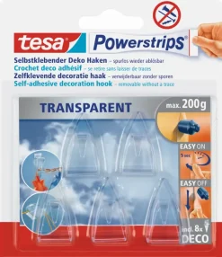 Tesa Powerstrips met haakje transparant (5 stuks)