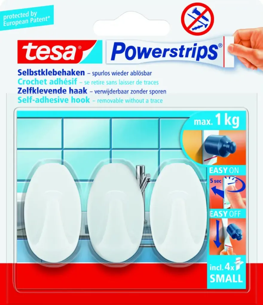 Tesa Powerstrips set klein ovaal 3 stuks
