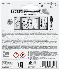 Tesa Powerstrips waterproof haak rvs